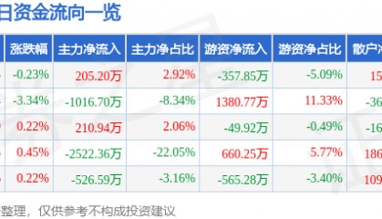 股票行情快报：皖维高新（600063）12月16日主力资金净买入205.20万元