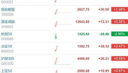 A股主要指数走强,创业板指拉升涨超1%,沪指涨0.38%!泛金融、白酒、有色金属、电池领涨,近2300只股票上涨