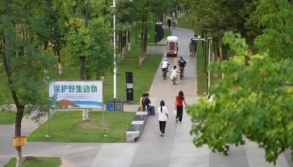 江西上饶：滩涂变绿廊 城市“绿心”秀美如画