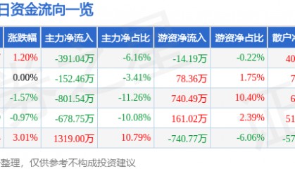 股票行情快报:长园集团(600525)2月26日主力资金净卖出391.04万元
